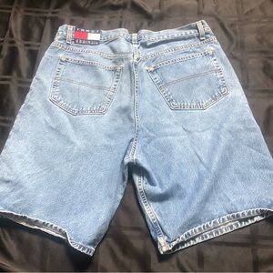 Y2K Tommy Hilfiger Stonewash Jorts Flag Logo Size 40 VTG 2000s Denim Jean Shorts